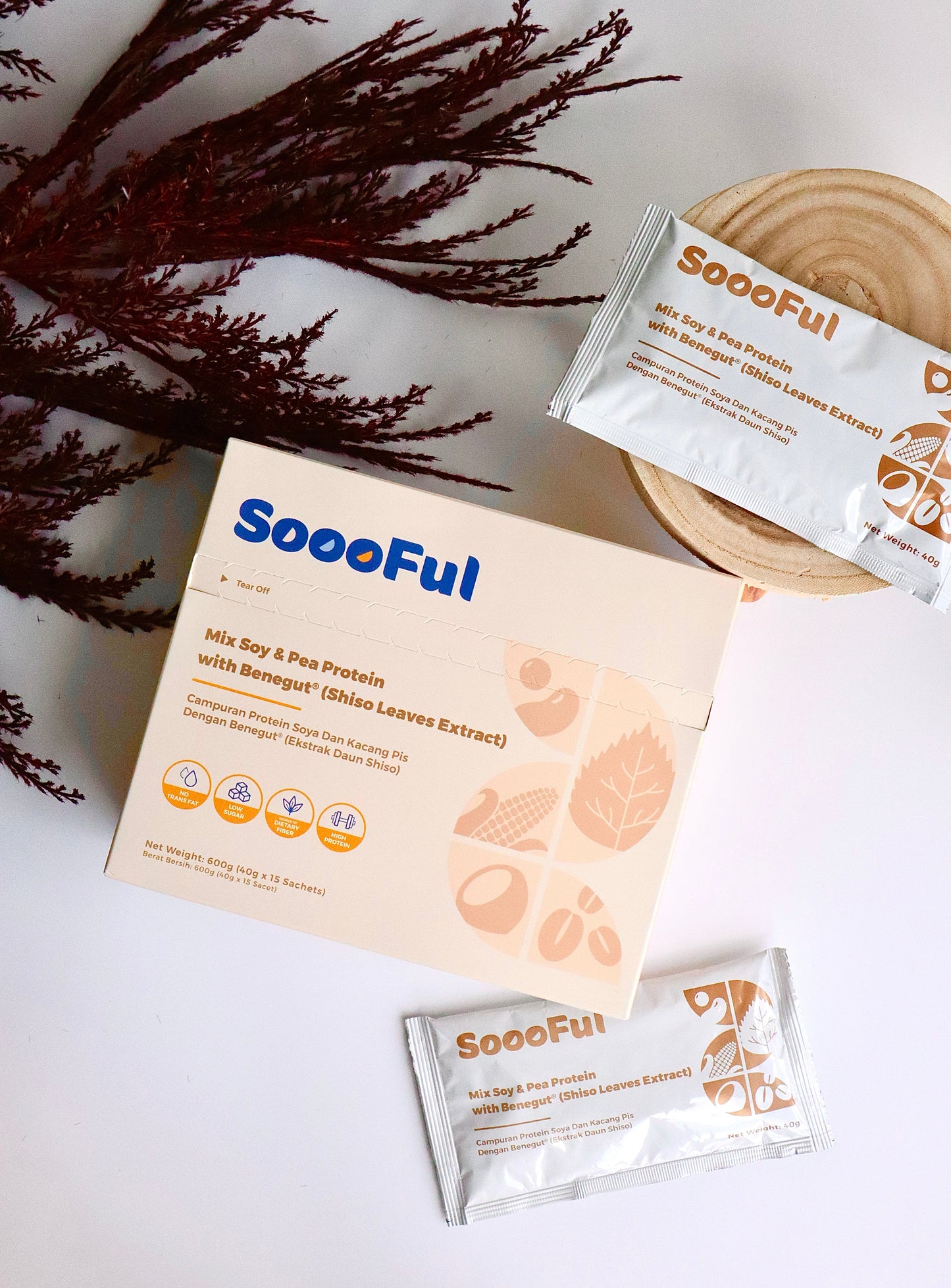 【Trial Pack】SoooFul Stomach Comfort Meal Replacement: Mix Soy & Pea Protein with Benegut® (5's)